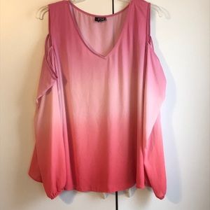Ana NWOT ombré cold shoulder top SZ 3x